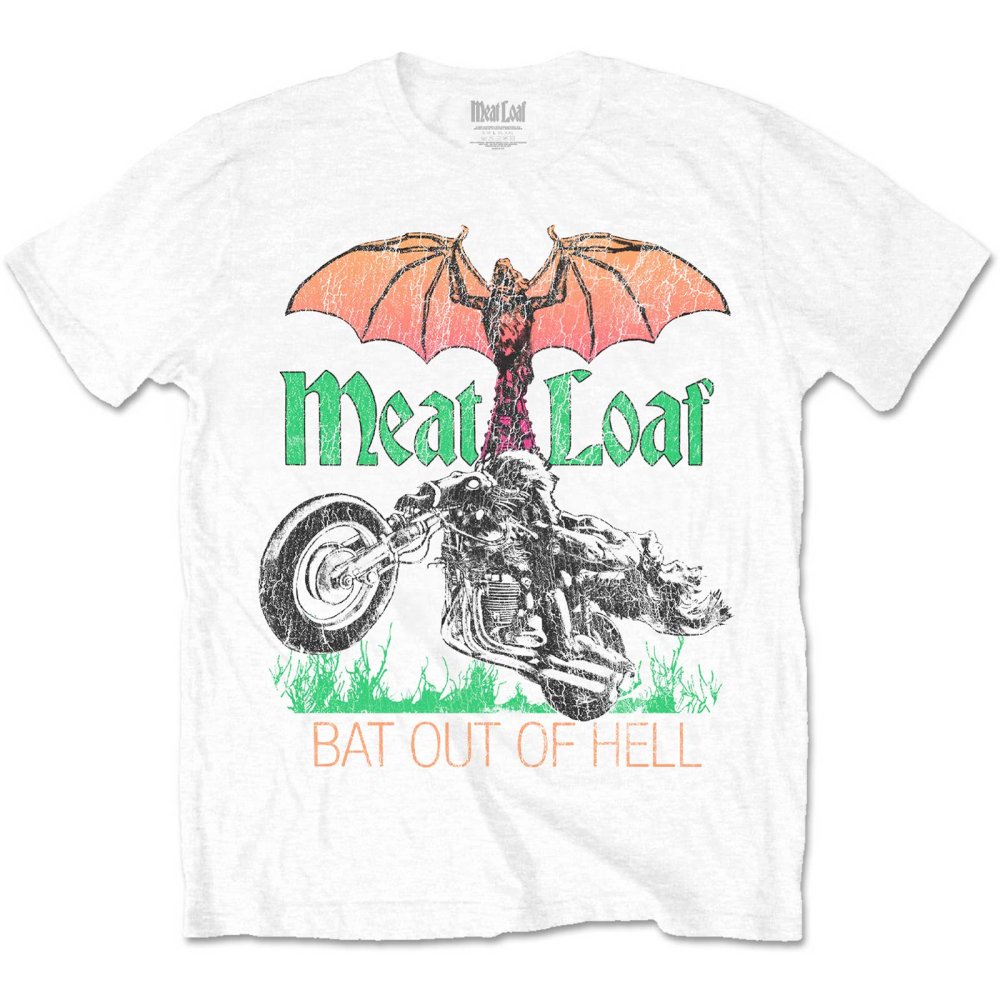 Meat Loaf - Bat Out Of Hell Heren Tshirt - Wit